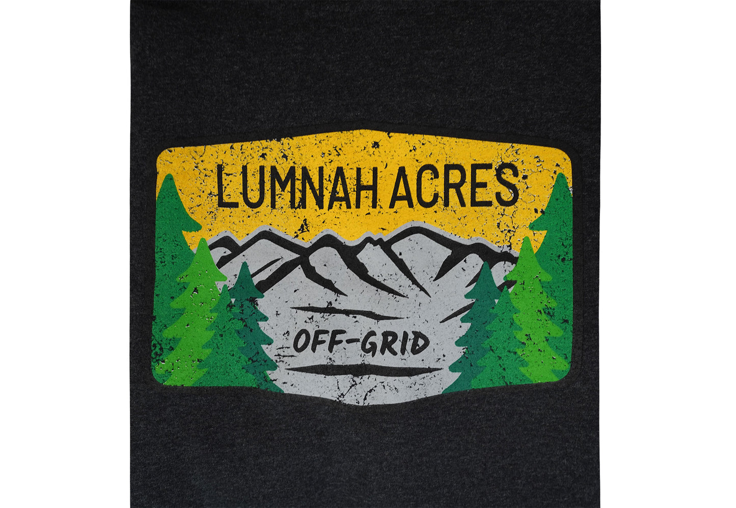 Lumnah Acres Badge Logo Hoodie, Charcoal Heather