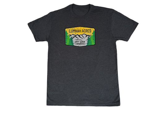 Lumnah Acres Badge Logo T-Shirt, Charcoal Heather