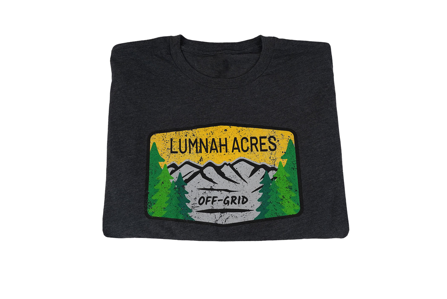 Lumnah Acres Badge Logo T-Shirt, Charcoal Heather